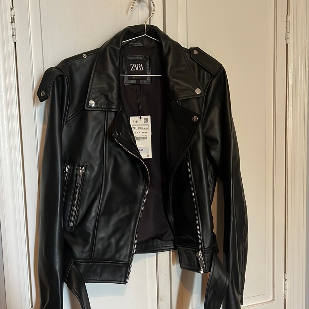 Zara leather moto jacket